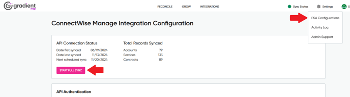 The_PSA_Configurations_menu_and_Full_Sync_Button