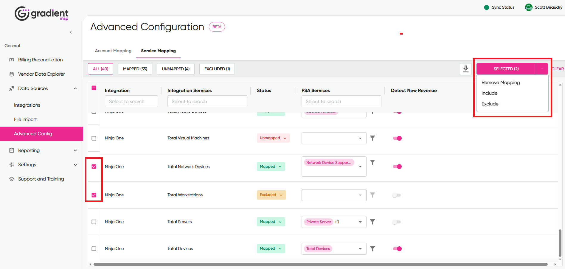 Advanced Configurations Menu