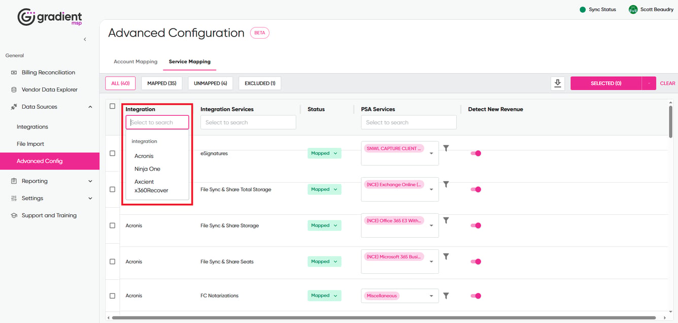 Advanced Configurations Menu