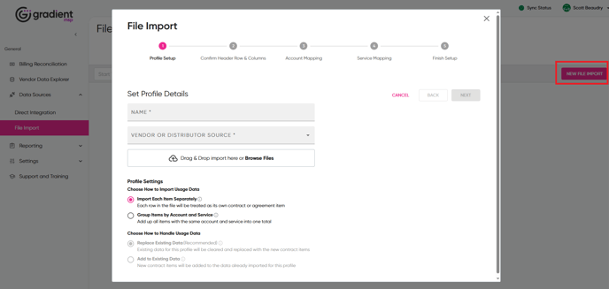 CSV_profile_creation_and_editing_page