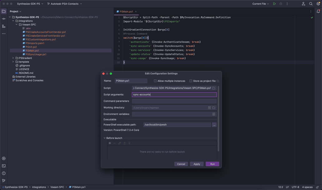 Creating a self hosted integration with the reconcile powershell sdk